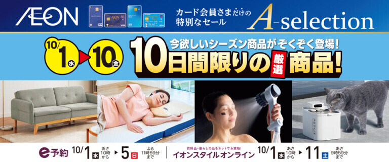 イオンカードお支払い限定 Aセレクション 10日間限りの厳選商品