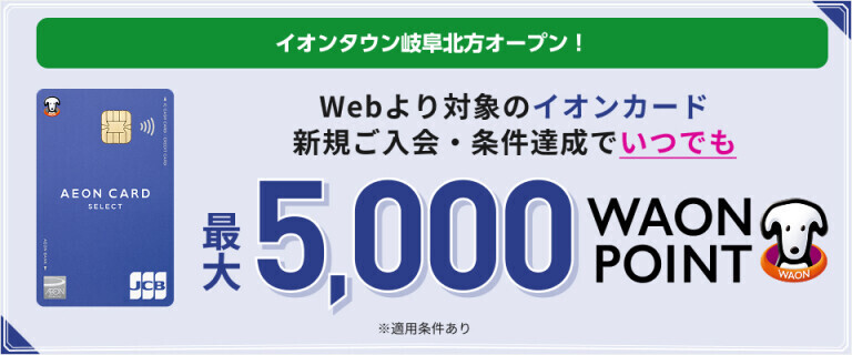 イオンタウン岐阜北方オープン！イオンカード