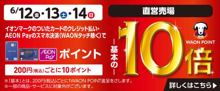 イオンカードでおトク！WAON POINT基本の10倍！