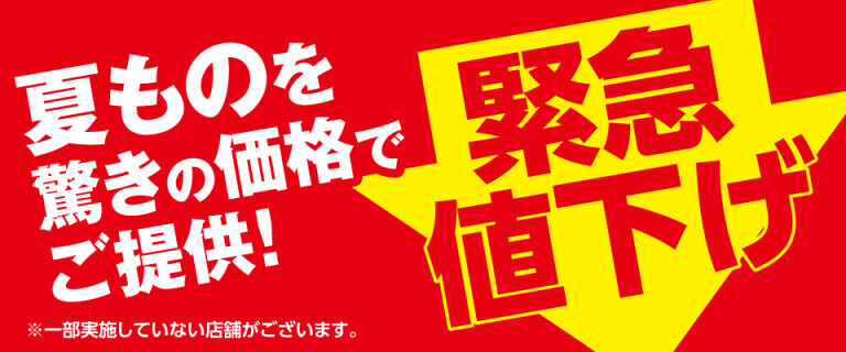 緊急値下げ ～夏ものを驚きの価格でご提供！～