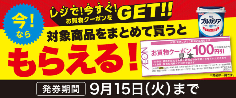 対象商品をまとめて買うともらえる！レジで今すぐクーポンをGET！